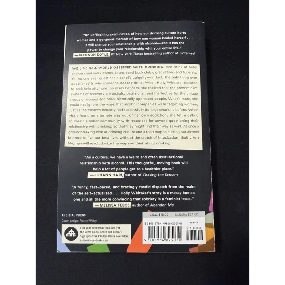 Quit Like a Woman by Holly Whitaker Paperback Book Sobriety Recovery Nonfiction - Picture 2 of 2